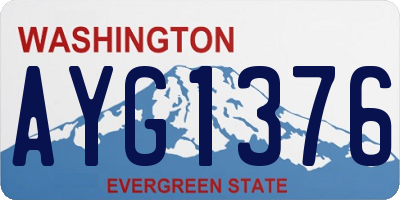 WA license plate AYG1376