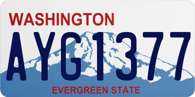 WA license plate AYG1377