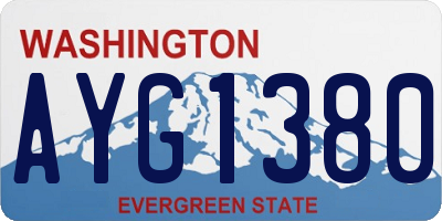 WA license plate AYG1380