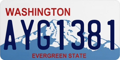WA license plate AYG1381