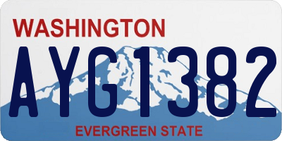 WA license plate AYG1382