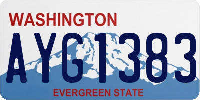 WA license plate AYG1383