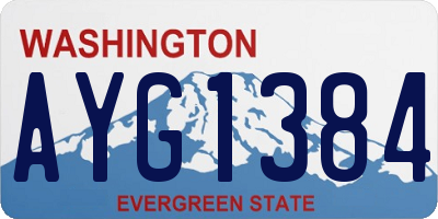 WA license plate AYG1384