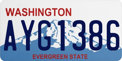 WA license plate AYG1386
