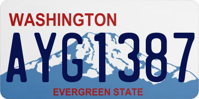 WA license plate AYG1387