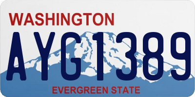 WA license plate AYG1389