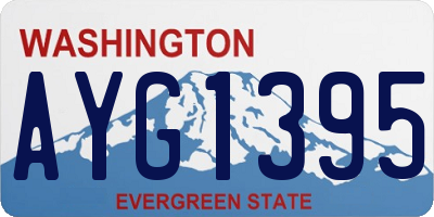 WA license plate AYG1395