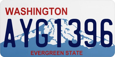 WA license plate AYG1396