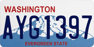 WA license plate AYG1397