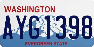 WA license plate AYG1398