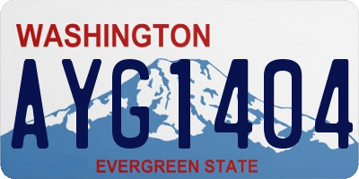 WA license plate AYG1404
