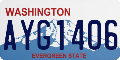 WA license plate AYG1406