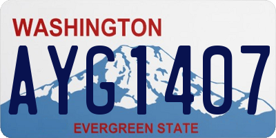 WA license plate AYG1407