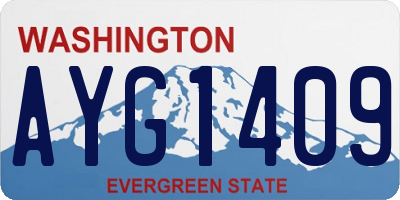 WA license plate AYG1409