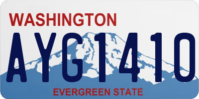 WA license plate AYG1410