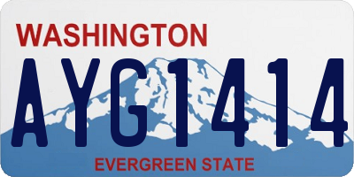 WA license plate AYG1414
