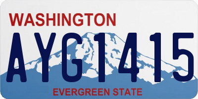WA license plate AYG1415