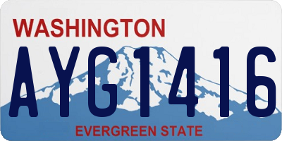 WA license plate AYG1416