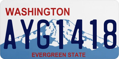 WA license plate AYG1418