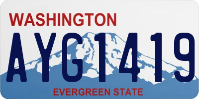 WA license plate AYG1419