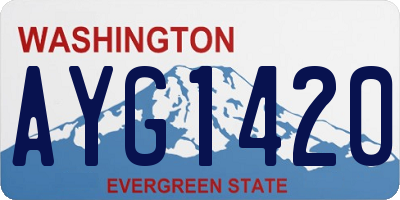 WA license plate AYG1420