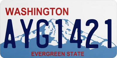 WA license plate AYG1421