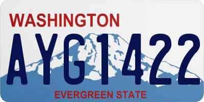 WA license plate AYG1422