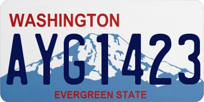WA license plate AYG1423