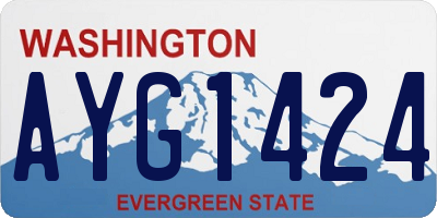 WA license plate AYG1424