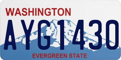 WA license plate AYG1430