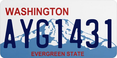 WA license plate AYG1431