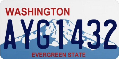 WA license plate AYG1432