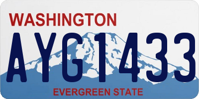 WA license plate AYG1433
