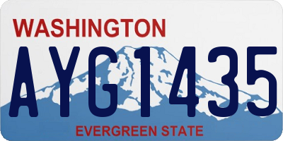 WA license plate AYG1435
