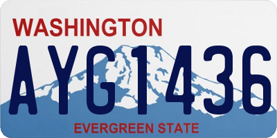 WA license plate AYG1436
