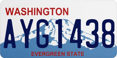 WA license plate AYG1438