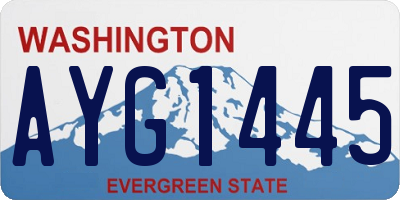 WA license plate AYG1445