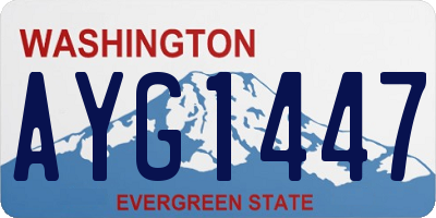 WA license plate AYG1447