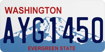 WA license plate AYG1450