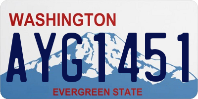 WA license plate AYG1451