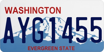 WA license plate AYG1455