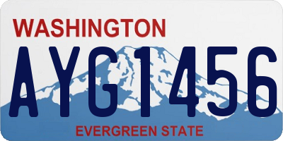 WA license plate AYG1456