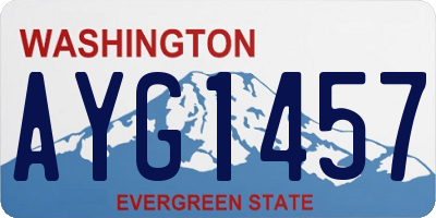 WA license plate AYG1457