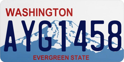 WA license plate AYG1458