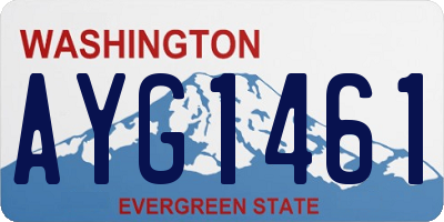 WA license plate AYG1461