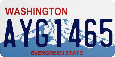 WA license plate AYG1465