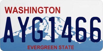 WA license plate AYG1466