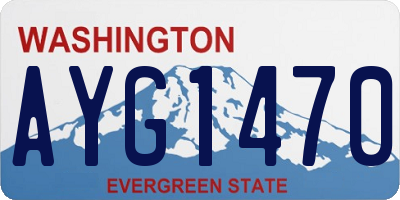 WA license plate AYG1470