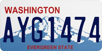 WA license plate AYG1474