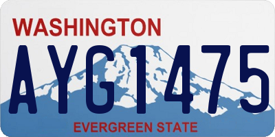 WA license plate AYG1475